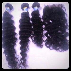 10A Brazilian (deep wave) with lace closure